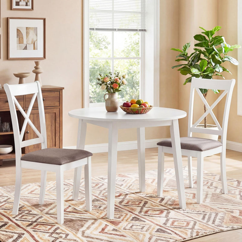 Giantex Rubber Wood Dining Room Chairs with Comfortable Backrest & Padded Seat