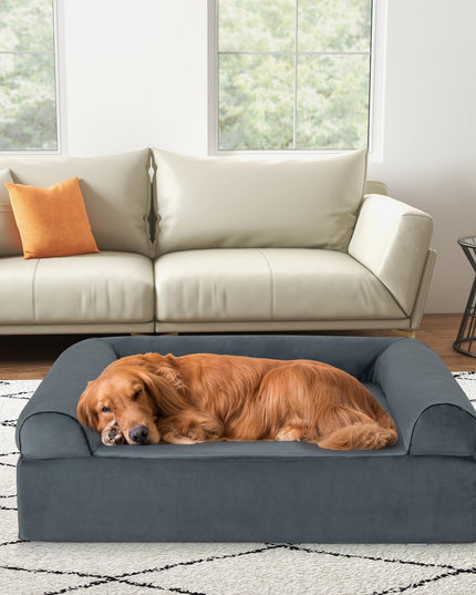 Giantex Cooling Gel Dog Bed for Large Dogs, 40" L Memory Foam Dog Sofa Bed with Washable Cover
