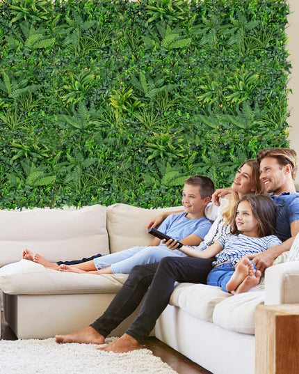 Giantex Grass Wall Panels Backdrop - 4 PCS 20"x20" Artificial Tropical Boxwood Panels