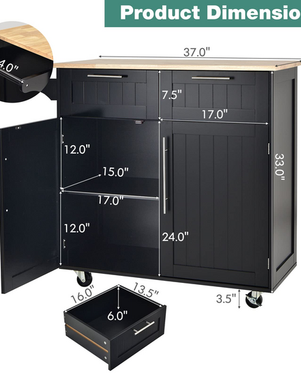 Giantex Kitchen Island Cart Rolling Storage Trolley Cart