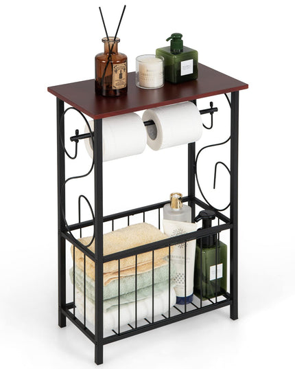 Giantex Side Table w/Paper Holder, Narrow Side Table