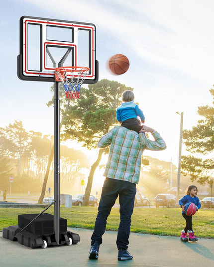 Giantex Portable Basketball Hoop Outdoor - 7.4-10 FT Height Adjustable Basketball Goal System