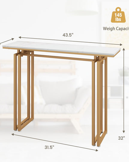 Giantex 43.5" Console Table for Entryway - Faux Marble Sofa Table