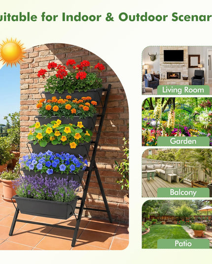 Giantex 5-Tier Vertical Garden Planter w/Drainage System & Removable Tray (1/2)