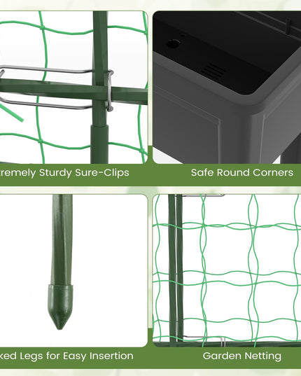 Giantex Raised Garden Bed with Legs & Trellis for Climbing Plant (29.5"x13.5"x76")