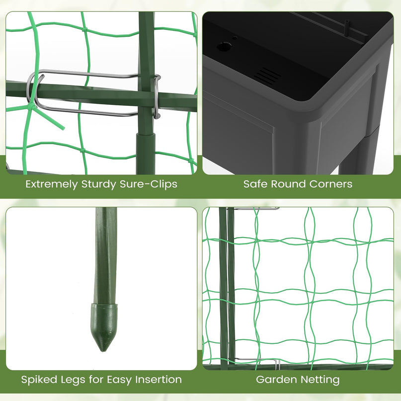 Giantex Raised Garden Bed with Legs & Trellis for Climbing Plant (29.5"x13.5"x76")