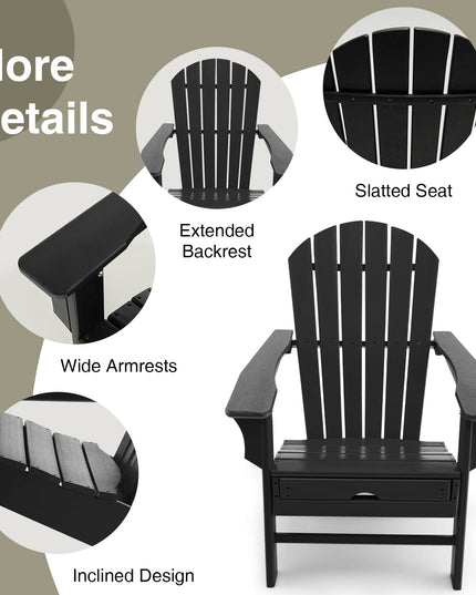 Giantex Adirondack Chair Weather Resistant HDPE Outdoor Fire Pit Chairs