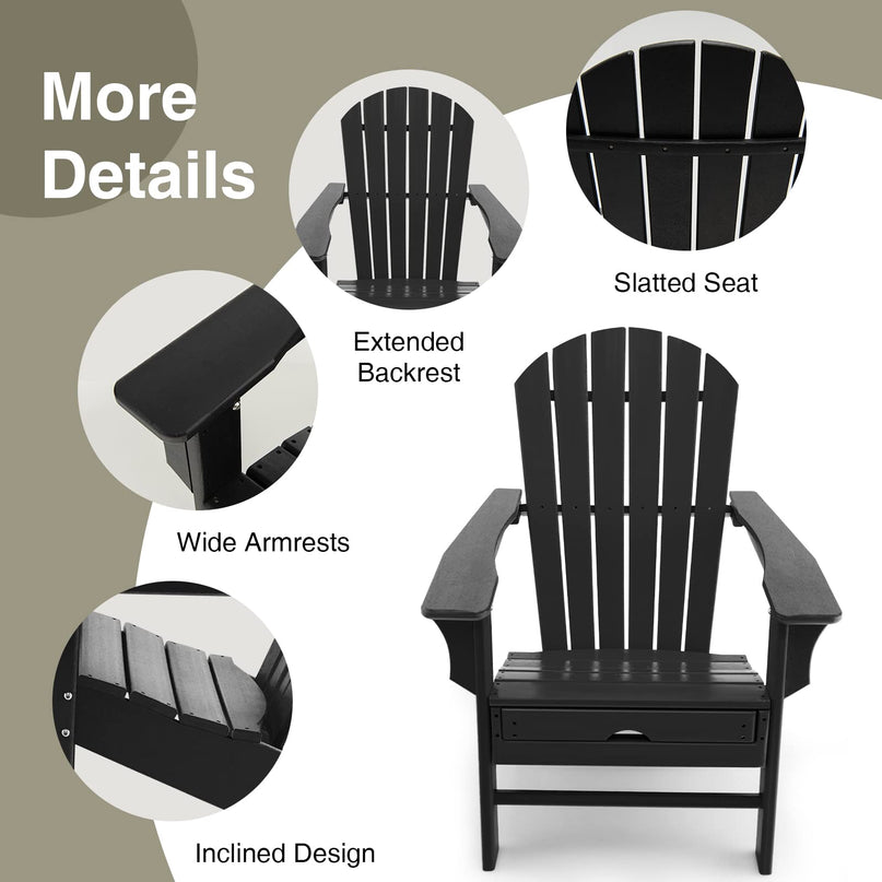 Giantex Adirondack Chair Weather Resistant HDPE Outdoor Fire Pit Chairs