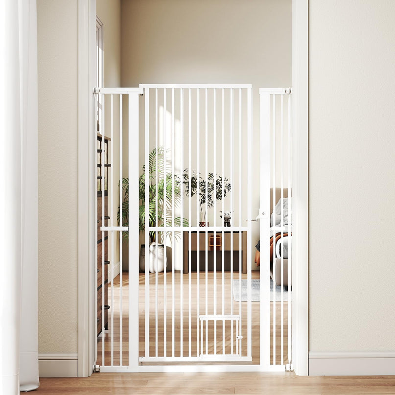 Giantex 59'' Extra Tall Pet Gate for Large Dogs & Cats | Adjustable 30.5''–41'' Wide Dog Gate