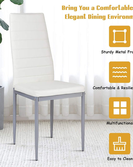 Giantex Dining Table Set for 4, Kitchen Table Chairs Set with 51” Rectangle Glass Dining Table