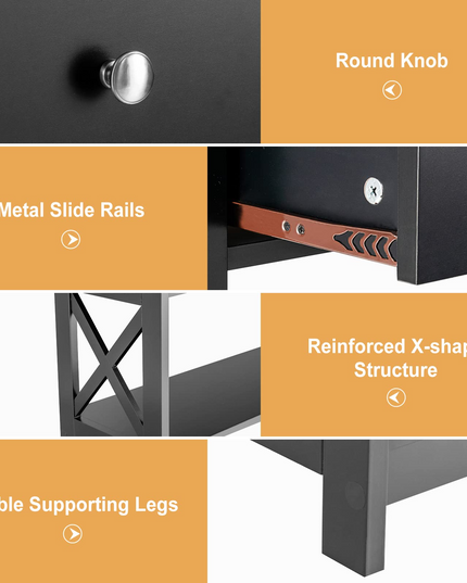 Giantex Console Table 3-Tier W/Drawer and Storage Shelves