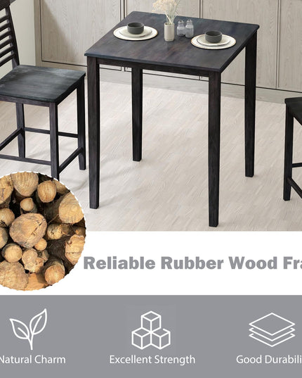 Giantex Square Dining Table with Solid Wood Frame