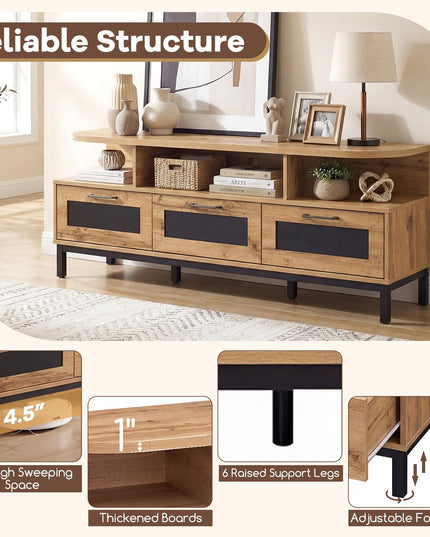 Meuble TV Giantex pour téléviseurs jusqu'à 75 pouces Meuble de divertissement