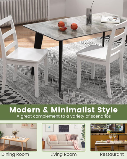 Wood Dining Chairs, White - Giantex