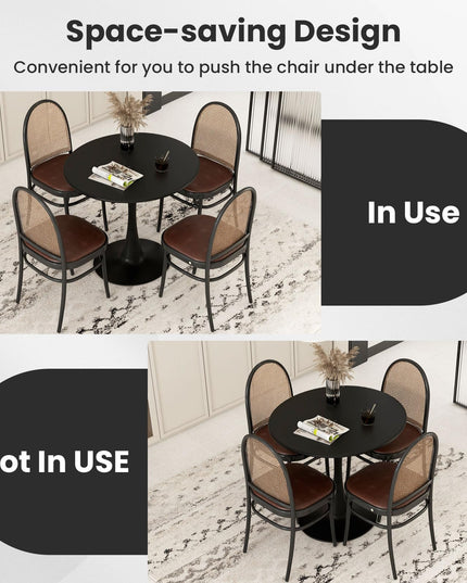 Giantex Black Round Dining Table