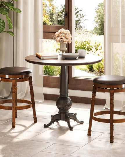 Giantex 24" Counter Height Bar Stools with Faux Leather Padded Seat & Footrests