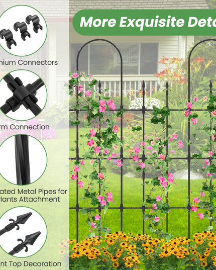 Giantex Outdoor Garden Trellis for for Climbing Plants, 73” Tall Trellis w/Rustproof PE Coated Metal Pipes