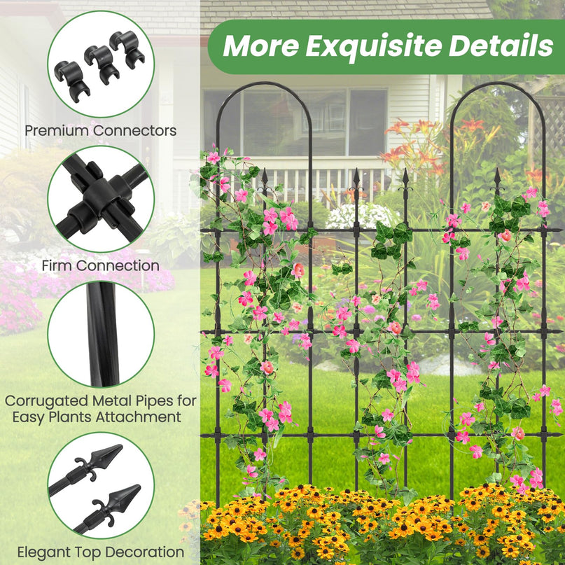 Treillis de jardin extérieur Giantex pour plantes grimpantes, treillis de 185 cm de haut avec tuyaux métalliques recouverts de PE antirouille