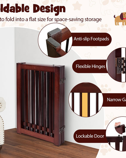 30" Configurable Folding 4 Panel Wood Fence