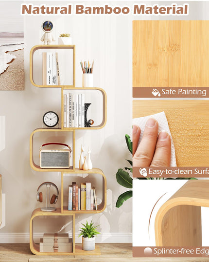 Giantex 5-Tier S-Shaped Bookcase