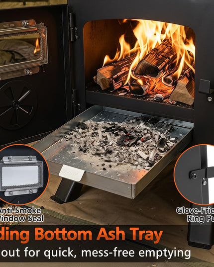 GIANTEX Hot Tent Stove | 8.4 ft Wood Burning Stove with Ash Tray