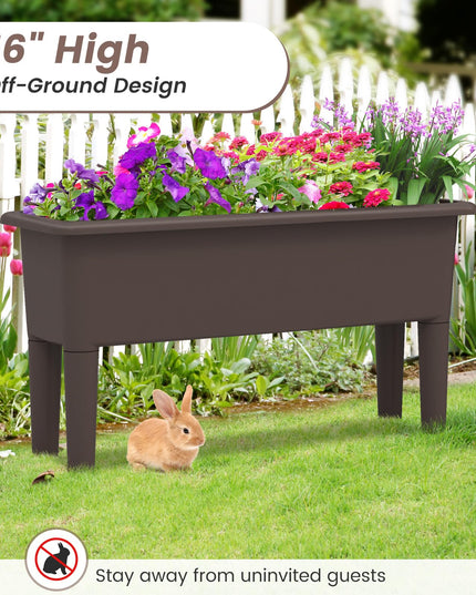 Giantex Raised Garden Beds Outdoor Set of 2, Self-Watering Planter Box with Detachable Legs & Drainage Hole