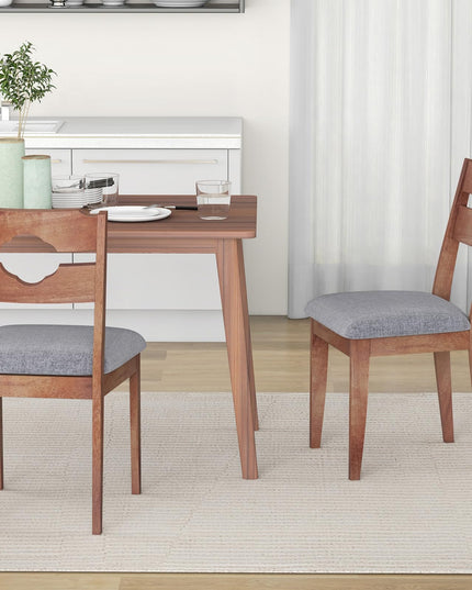Giantex Wooden Dining Chairs Set of 2/4, Rubber Wood Dinner Chair w/Hollowed Backrest & Padded Seat