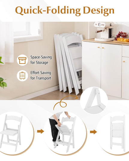 Giantex Folding Chairs with Padded Seat, All-Weather Resin Frame