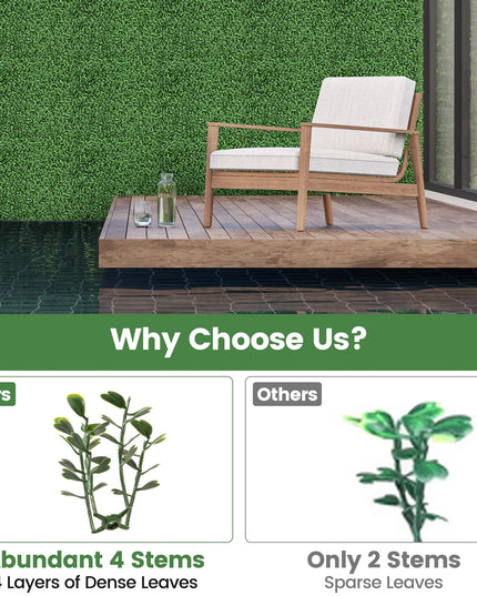 Giantex 12PCS 20" x 20" Artificial Boxwood Panels Garden Privacy Fence Screen