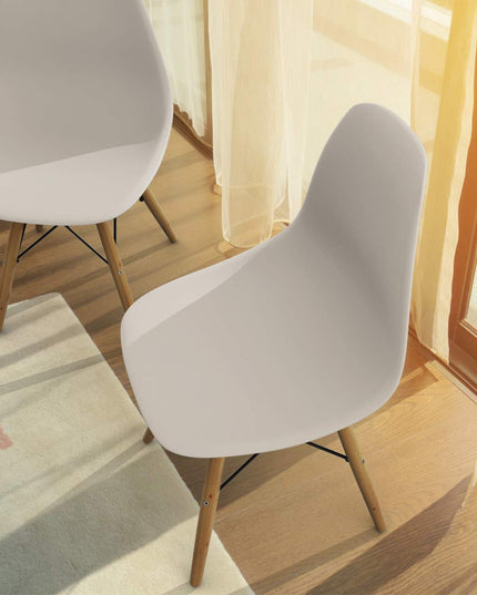 Pre Assembled Mid Century Modern Dining Chairs Set of 2, White