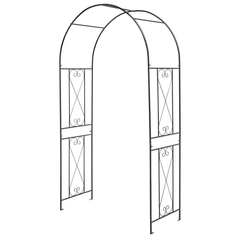 Giantex Garden Arbors Trellises, 7.2FT Metal Garden Arch for Climbing Plants Roses