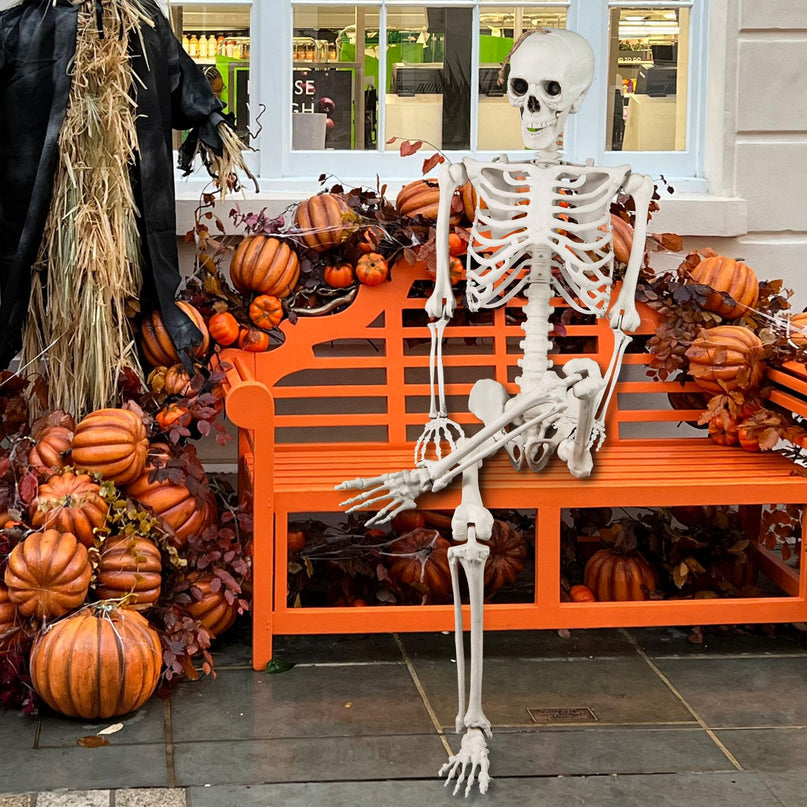 Giantex 5.4 FT Halloween Life Size Skeleton with Movable Joints