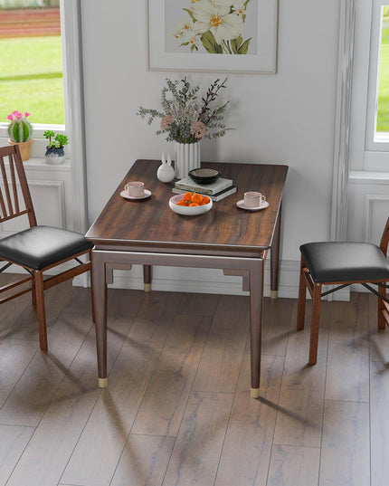 Giantex Folding Dining Chairs Set of 2, Foldable Wood Kitchen Chairs with Padded Seat