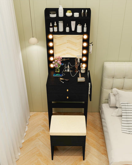 GIANTEX 20" Small Vanity Desk with Lighted Mirror