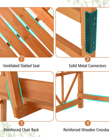 Giantex Garden Arbor with Bench - Wooden Garden Arch Trellis for Climbing Plants Vines, 2-Person Outdoor Bench