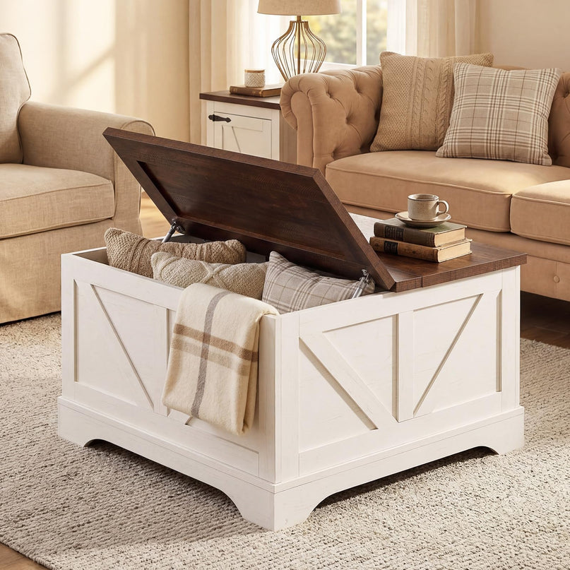 Giantex 31.5" Square Farmhouse Lift Top Coffee Table with Storage