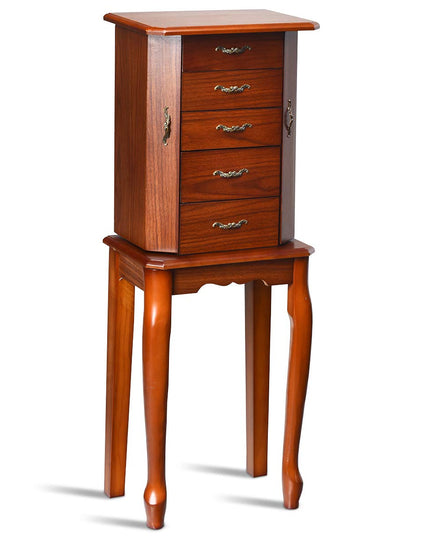 Giantex Standing Jewelry Cabinet Armoire with Top Flip Mirror
