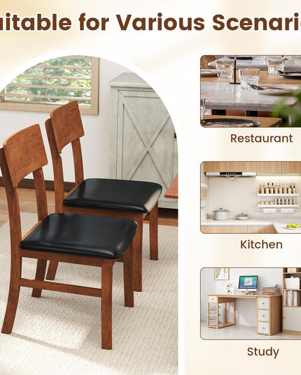 Giantex Wooden Dining Chairs Set of 2/4 for Dining Room