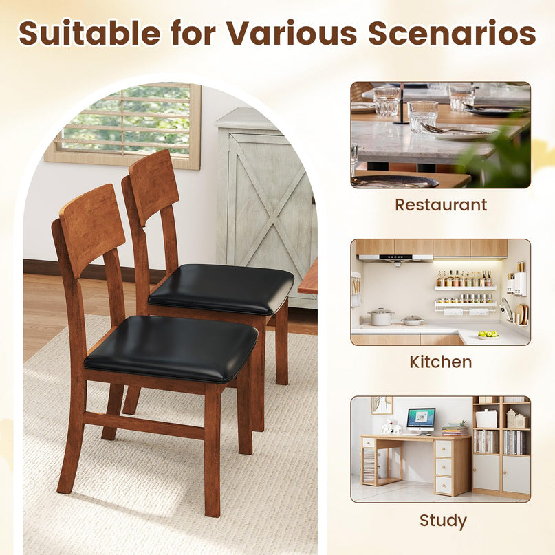 Giantex Wooden Dining Chairs Set of 2/4 for Dining Room