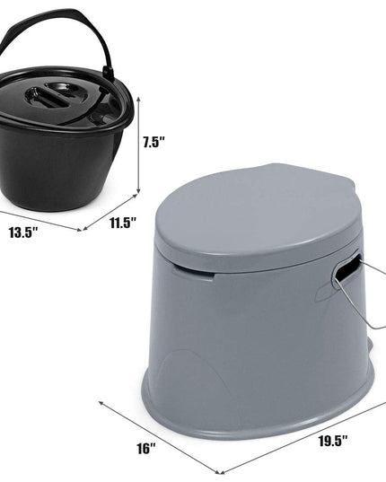 Portable Travel Toilet with Detachable Inner Bucket and Removable Toilet