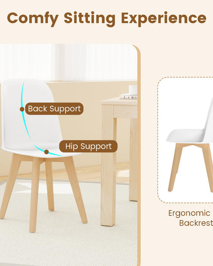 Giantex Modern Dining Chairs Set of 2/4 w/Solid Beech Wood Legs