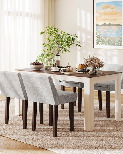 Giantex Linen Upholstered Accent Chairs w/Mid Back & Cushioned Seat