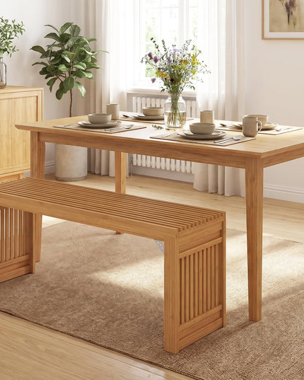 GIANTEX 35.5" Bamboo Dining Bench with Solid Widened Legs (1/2)