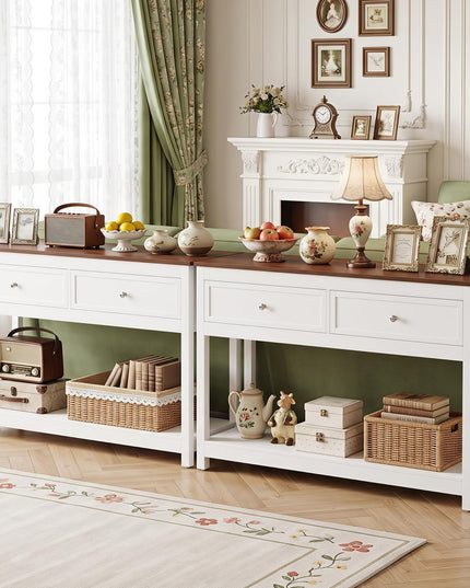 Giantex Farmhouse Console Table with 2 Drawers for Living Room