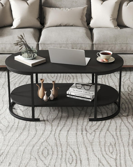 Giantex 2-Tier Coffee Table Oval Center Table