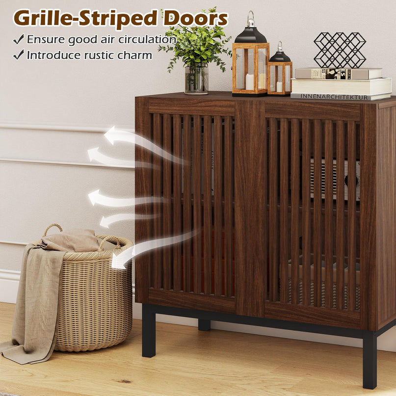Buffet de cuisine bahut de ferme Giantex de 81 cm avec portes à lattes