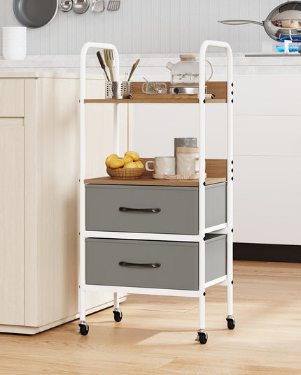 Giantex Utility Rolling Cart with Foldable Fabric Drawers