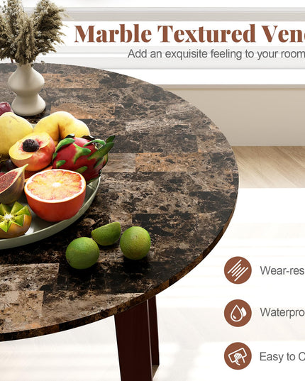 Giantex 35” Round Dining Table - Kitchen Table with Rubber Wood Legs