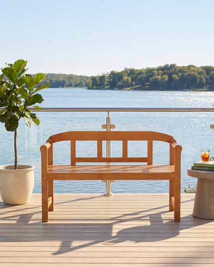 Giantex Outdoor Bench for Patio 2-Person Wood Garden Bench