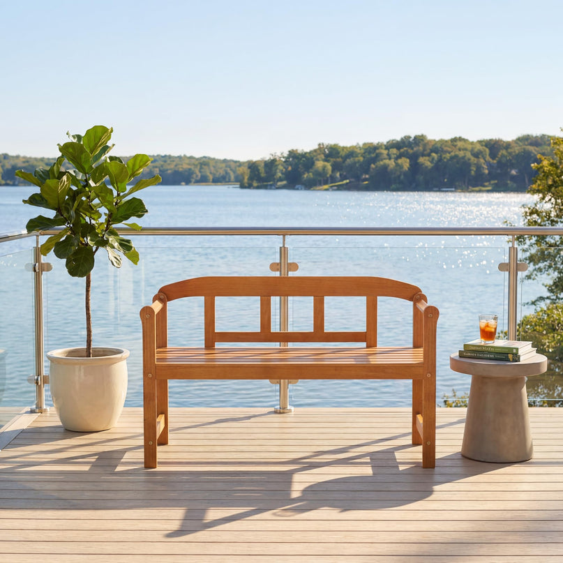 Giantex Outdoor Bench for Patio 2-Person Wood Garden Bench